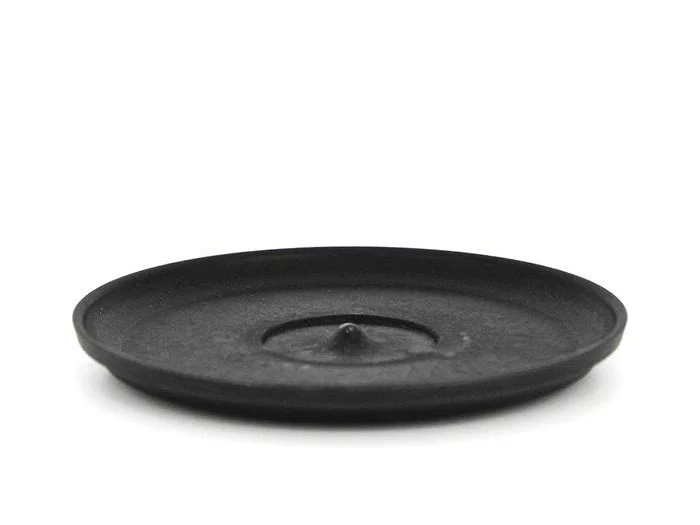 Ecological black saucer on a white background