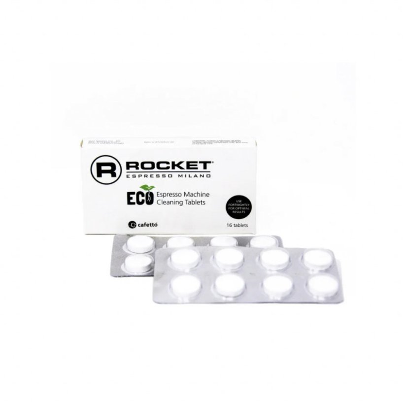 Tablete ecologice pentru curățarea aparatelor de cafea Rocket.