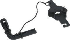Set vun Tools fir de Mixer ze demontéieren: schwaarze Plastikschlëssel mat enger Schnouer fir en aneren Deel ze halen Set vun Tools fir de Mixer ze demontéieren: schwaarze Plastikschlëssel mat enger Schnouer fir en aneren Deel ze halen