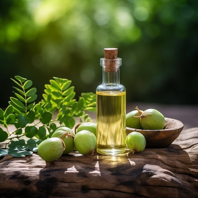 Ayurvedic herbal oil Amla by Pestik in 100% natural quality, 10 ml packaging.