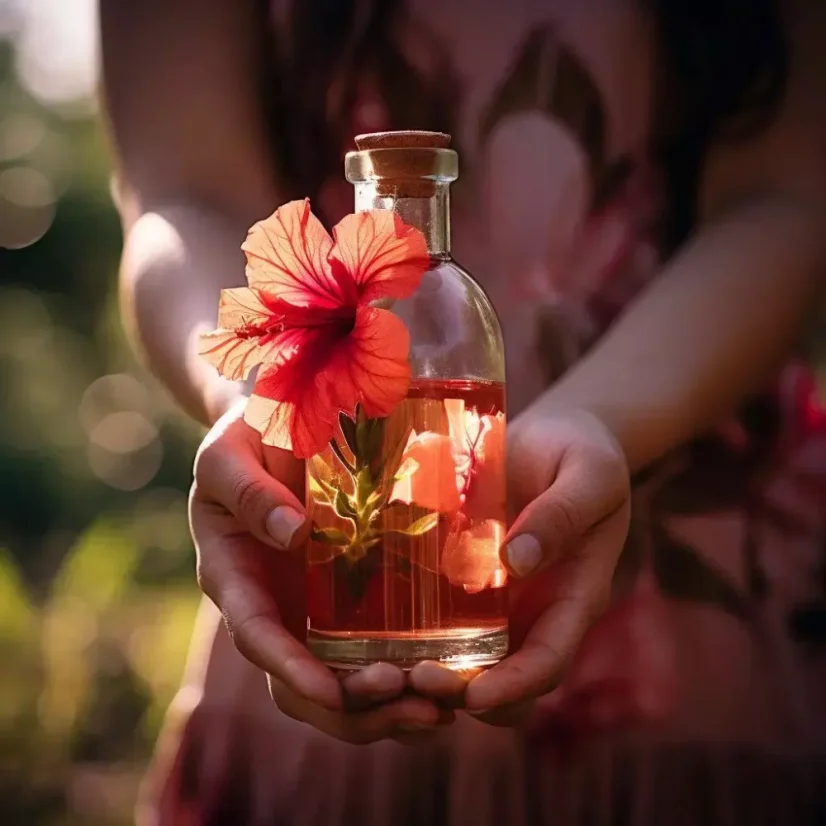 BIO Ibišek est une huile infusée 100 % naturelle au parfum floral, idéale pour l'aromathérapie et la détente.