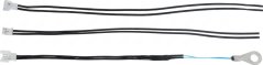 Set vun dräi Kabelen vum Temperatursensor mat wäisse Stecker an engem Drot, deen mat engem Réngaa ophält. Set vun dräi Kabelen vum Temperatursensor mat wäisse Stecker an engem Drot, deen mat engem Réngaa ophält.