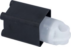 Zylinder (Komplett, vu servo-assistéierte Hiewel) mat engem schwaarze Plastikdeckel an engem wäisse Plastik-Gelenkenn.