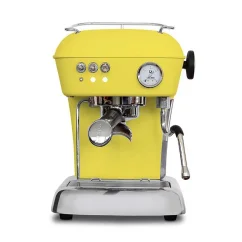 Home lever coffee machine Ascaso Dream ONE in Sun Yellow color with a stainless steel boiler.