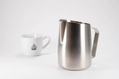 Milk jug made of titanium and stainless steel