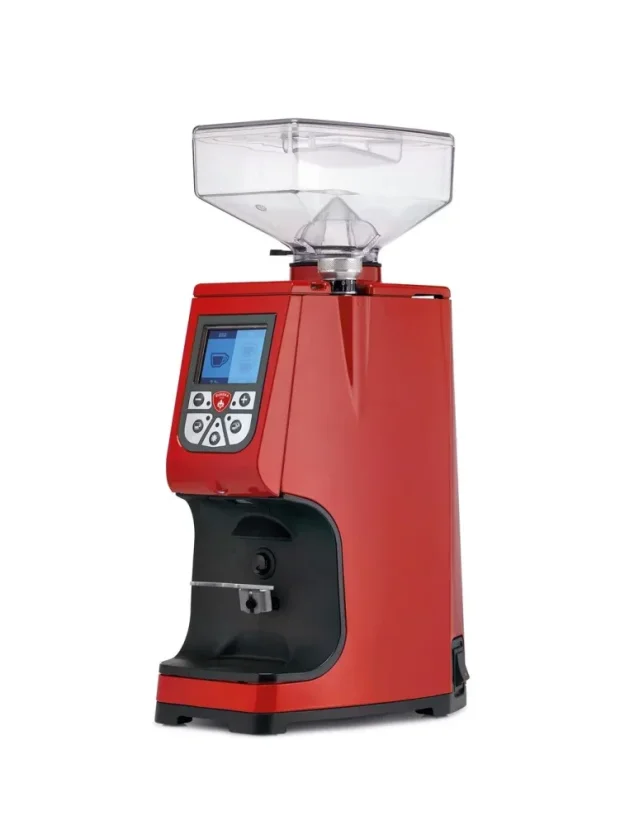 Eureka Atom 60 červený mlynček na kávu.