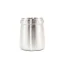 Stainless steel coffee grinding cup made of steel material by Acaia on a white background.