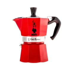 Bialetti Moka Express for 3 cups, in red color.