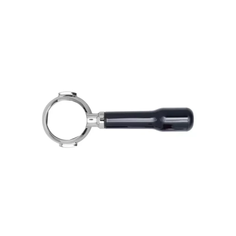 El portafiltro sin fondo de 58 mm está hecho de acero inoxidable de alta calidad, ideal para lograr resultados profesionales en la preparación de espresso.