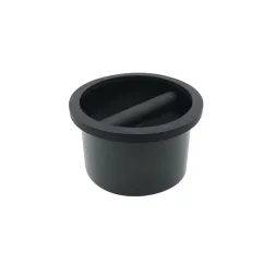 Built-in coffee knock box Rhino Round Knock Chute made of durable rubber.
