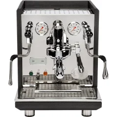 Front view of the anthracite ECM Synchronika home espresso machine