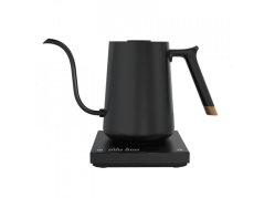 Melna ātrās uzvārīšanas tējkanna Timemore Mini Fish Smart Pour Over Thin ar 600 ml tilpumu, ideāli piemērota kafijas pagatavošanai.