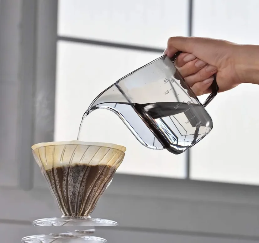 Hario V60 Drip Kettle Air coffee pot made of highly durable PCT resin.
