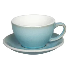Filiżanka i spodek Loveramics Egg - Cafe Latte 300 ml - Ice Blue