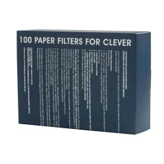 Weiße Papierfilter für Clever Dripper in Größe L, Packung mit 100 Stück, speziell für die Kaffeezubereitung.