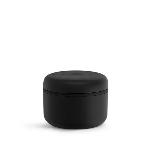 Black Fellow Atmos vacuum coffee canister with a capacity of 400 ml, made of plastic.
