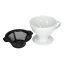 White Hario W60-02 drip coffee maker, perfect for filter coffee enthusiasts. White Hario W60-02 drip coffee maker, perfect for filter coffee enthusiasts.
