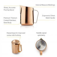 Barista & Co Dial In Milk Pitcher 600 ml pink milk jug Material : Stainless steel