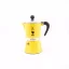 Cafetière moka jaune Bialetti Rainbow 3 avec une capacité de préparation jusqu'à 3 tasses de café. Cafetière moka jaune Bialetti Rainbow 3 avec une capacité de préparation jusqu'à 3 tasses de café.
