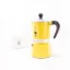 Yellow Bialetti Rainbow 3 moka pot, suitable for heating on a halogen source.