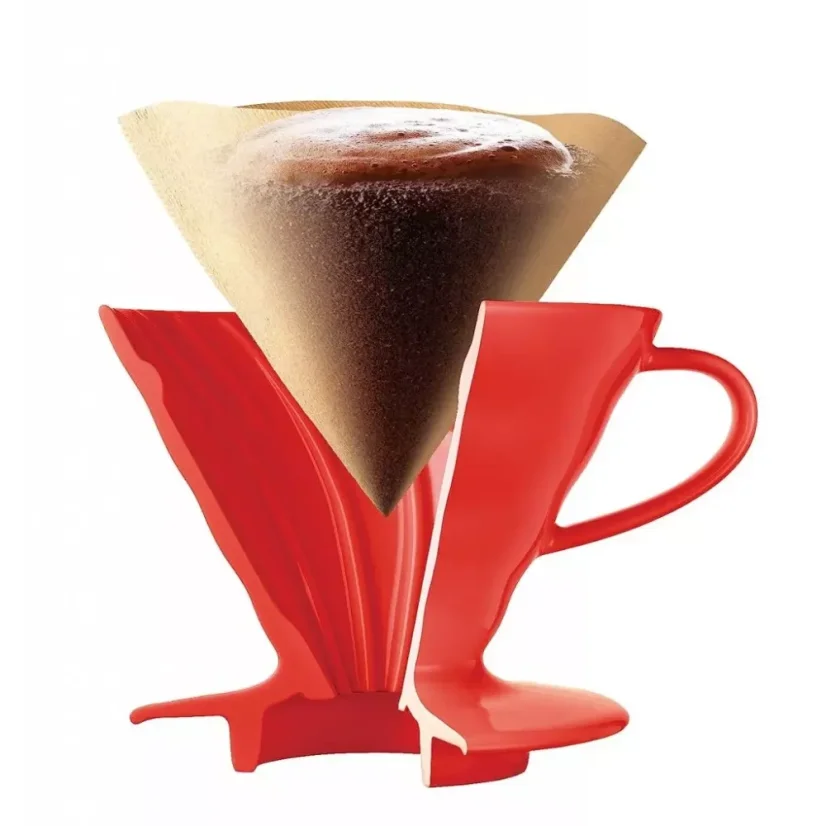 Hario sada V60-01 Pour Over Kit keramický červený