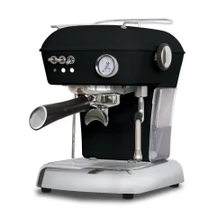 Huishoudelijke espressomachine Ascaso Dream ONE in een elegante diepzwarte afwerking met een roestvrijstalen boiler.