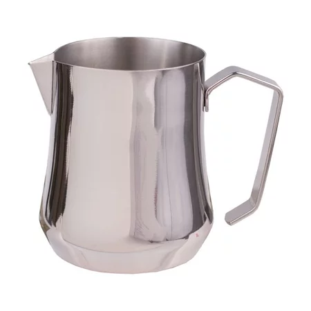 Strieborná kanvička na mlieko Motta Tulip s objemom 500 ml, ideálna na prípravu peny na cappuccino.