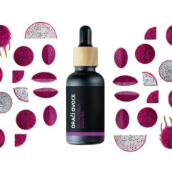 Glass bottle with 10 ml of 100% natural Dragon Fruit essential oil from Pestik brand.