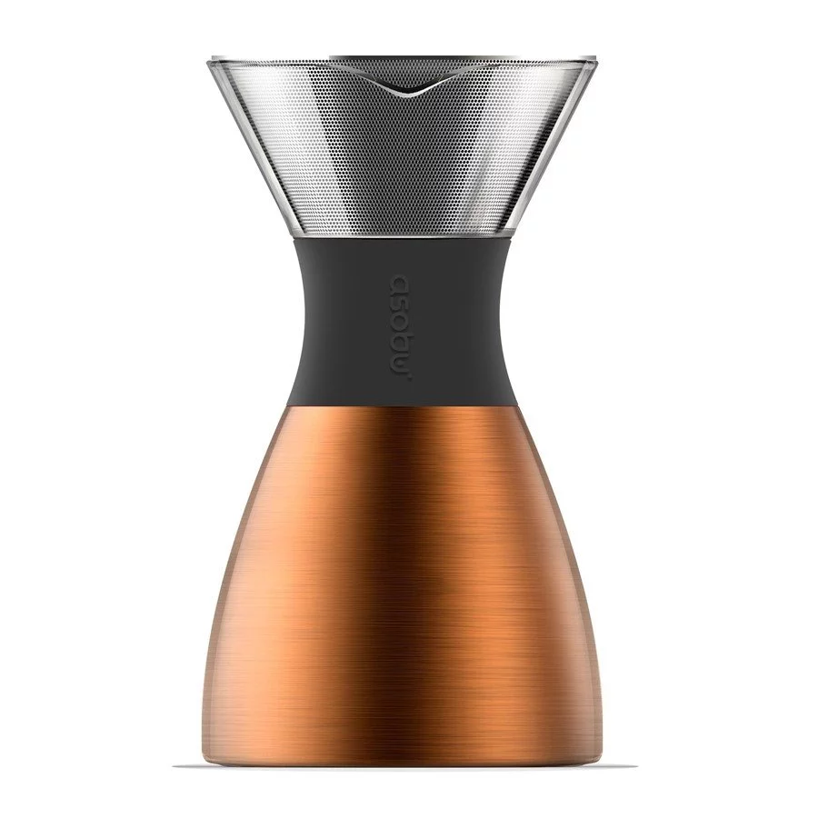 Cafetière Asobu Pour Over - Design élégant En Cuivre Et Noir, Isotherme 1,1L