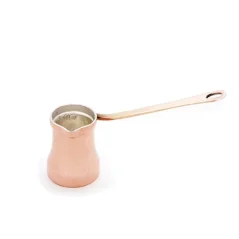 Copper cezve designed for making coffee for one cup, silver-plated