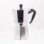 Silver Bialetti Moka Express coffee maker for preparing up to 9 cups of coffee.