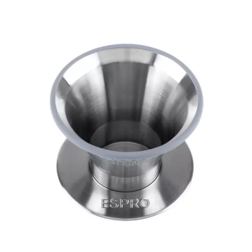 Překapávač Espro Bloom Pour Over je vyrobený z kvalitnej nerezovej ocele, čo zaisťuje dlhú životnosť a vynikajúci výkon pri príprave kávy.