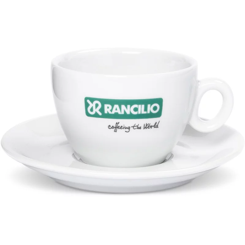 Biely porcelánový šálek s podšálkom, objem 180 ml, ideálny na servírovanie kávy.