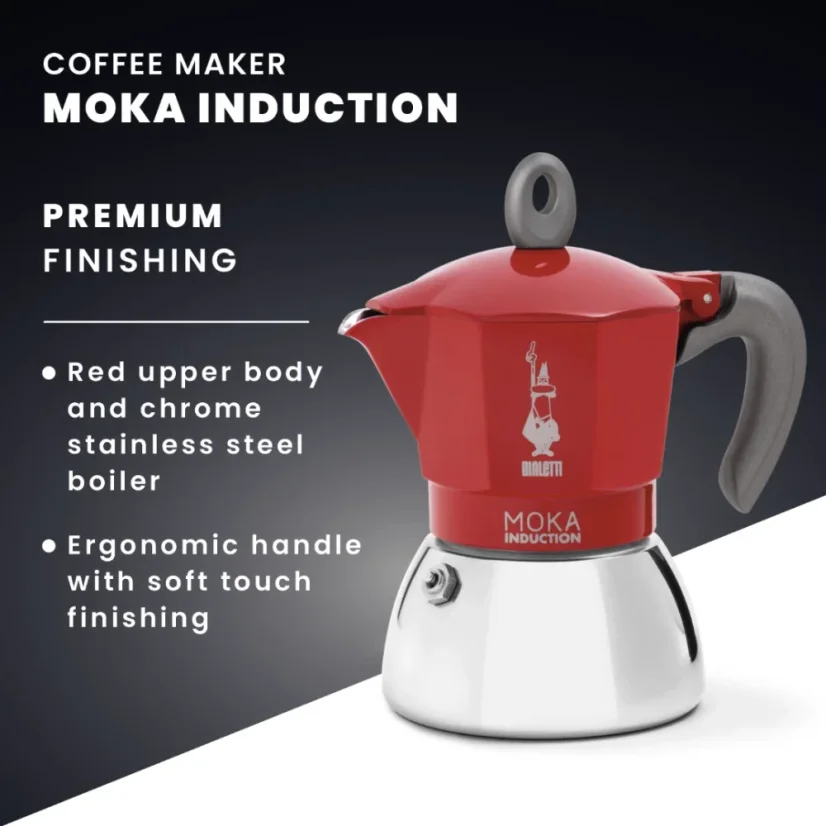 Bialetti Moka Induction 2 šálky červená