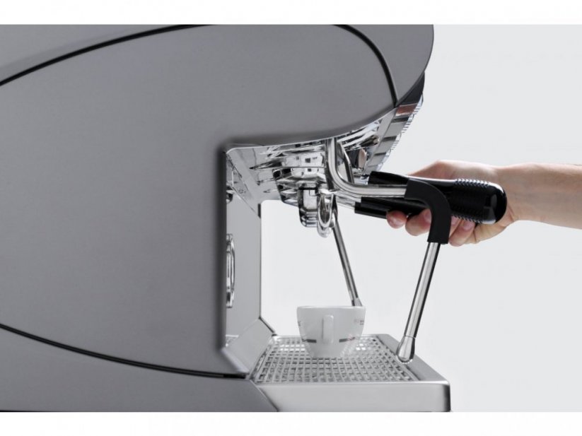 Portafilter and cups on the Nuova Simonelli Wave UX coffee machine.