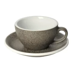 Cappuccino-Tasse mit Untertasse Loveramics Egg, 200 ml, aus hochwertigem Porzellan, in Granitfarbe.