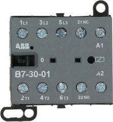 Schalter ABB B7-30-01 mat wäissem Schiebindikator an engem Hëllefskontakt 21NC Schalter ABB B7-30-01 mat wäissem Schiebindikator an engem Hëllefskontakt 21NC