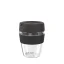 Kunststoff-Thermobecher KeepCup Kit mit schwarzem Deckel auf weißem Hintergrund