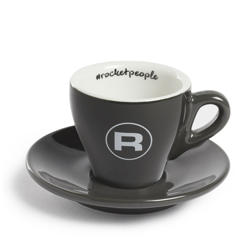 Rocket Espresso šálek s podšálkem rocketpeople 60 ml, tmavě šedý