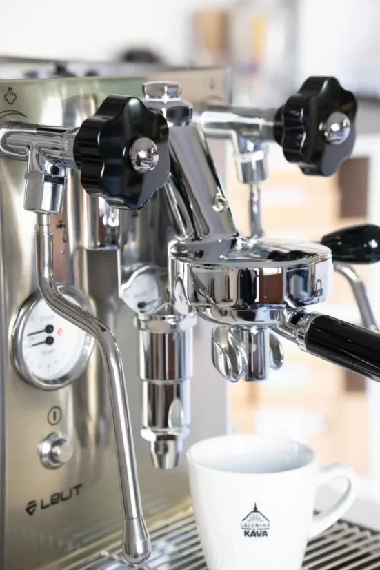 Coffee machine head of Lelit Mara.