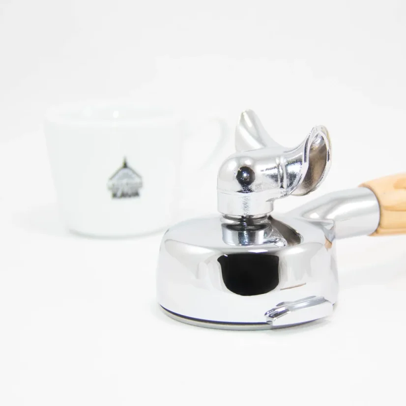 Barista-Stampfer 58 mm mit Holzgriff aus Olivenholz, kompatibel mit Elektra-Kaffeemaschinen.