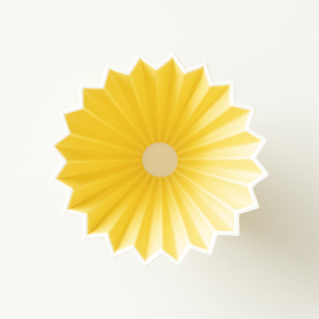 Dripper en céramique Origami M jaune - dripper japonais pour over
