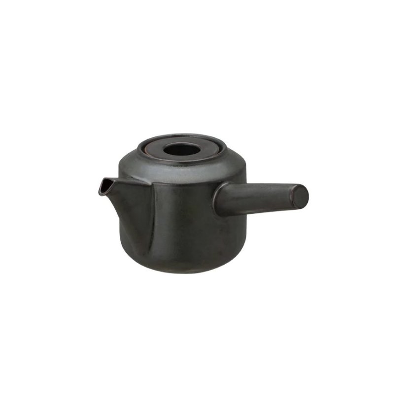Čierna porcelánová kanvička na čaj Kinto LT Kyusu s objemom 300 ml.