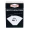 Paberfiltrid Moccamasteri jaoks, 100 tk originaal mustas karbis valgel taustal.