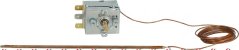 Eenphasen-Thermostat an engem Metallgehäis mat engem Dréiknäppchen an enger ugeschlossener Kapillar mat laanger Sond Eenphasen-Thermostat an engem Metallgehäis mat engem Dréiknäppchen an enger ugeschlossener Kapillar mat laanger Sond