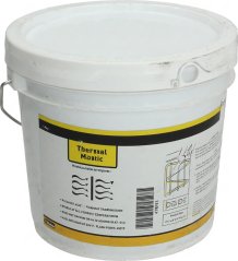 Wäisse Plastikkübel mat Wärmeleitpaste PM21, gieler Etikett a Metallgrëff