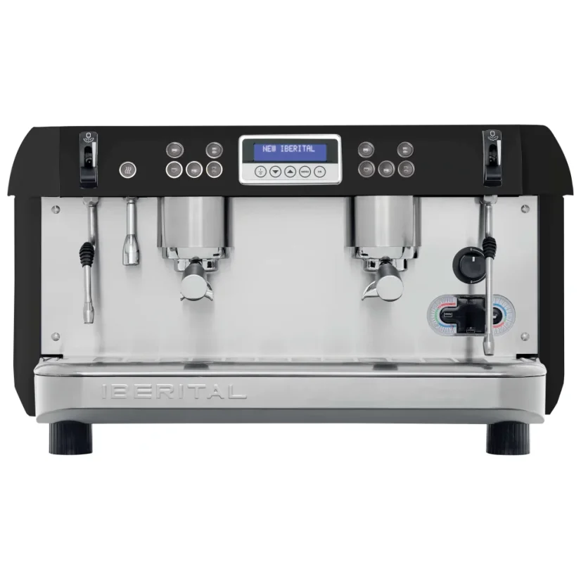 Professional lever espresso machine Iberital New Iberital Standard 2GR, made of durable steel, suitable for cafés and restaurants.