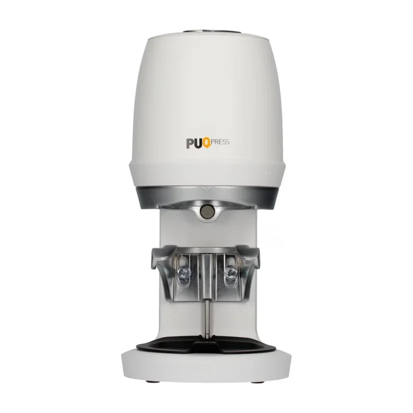 Automatischer Kaffeetamper Puqpress Q2 mit 58,3 mm in Weiß, kompatibel mit der Kaffeemaschine La Marzocco FB80.