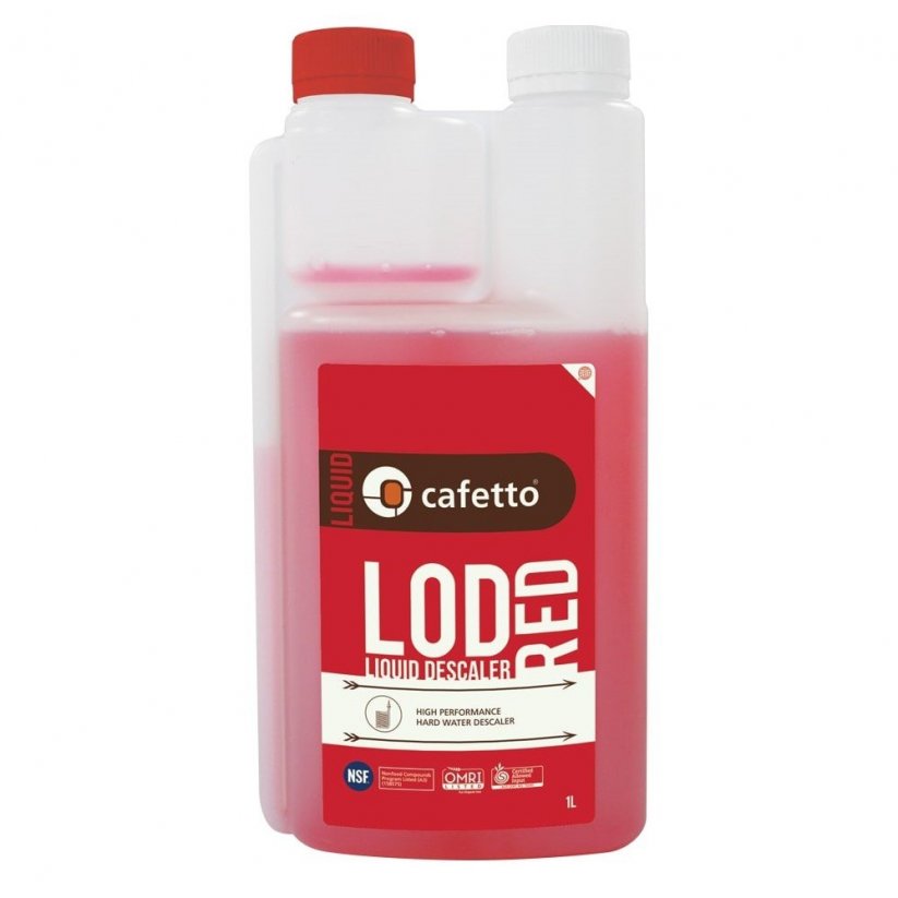 Pack of Cafetto LOD Red descaler for coffee machines.