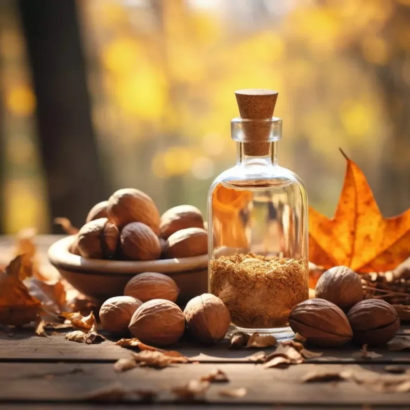 Huile essentielle de muscade en flacon de 10 ml, 100 % naturelle, idéale pour soulager l'insomnie et les troubles du sommeil.